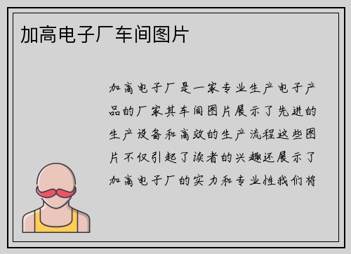加高电子厂车间图片